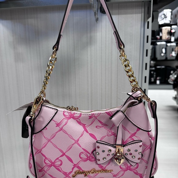 JUICY COUTURE LOVELY BOW CHIFFON PINK SHOULDER BAG - Picture 2 of 2